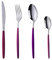 YDware Besteck Lila Silber Besteck set 4-teilige Edelstahl Gabeln Löffel Teelöffel Steakmesser für 1 Personen Cutlery Set für Haus Küche Restaurant