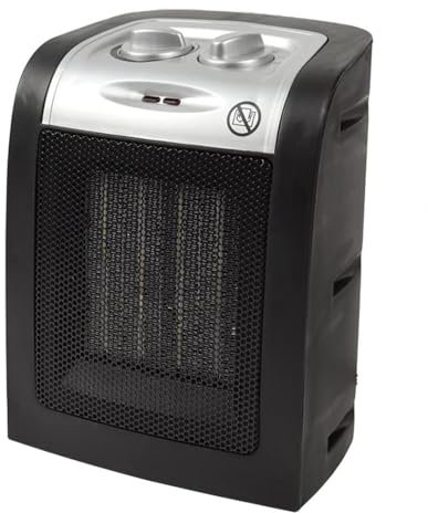 Paluplus Termoventilatore Ceramico 1500 watt, misura 12x17x22 cm, basso consumo, 2 livelli di potenza, scaldino elettrico scaldabagno, elemento in ceramica, Caldo e Freddo -3110F (Nero)