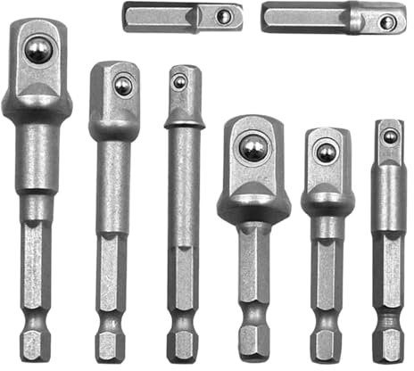 Stecknuss Adapter - 8 Teiliges Set Steckschlüssel Adapter - 1/4, 3/8, 1/2, 1/4-Zoll Sae Sechskantschaft - Nuss Adapter Akkuschrauber Aufsätze - Bit Adapter Ratschen Adapter
