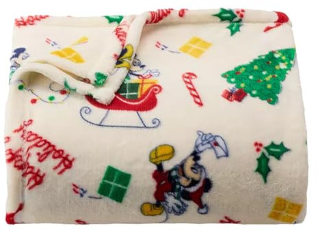 The Big One Throw Blanket Plush Super Soft Warm Cozy for Living Room 60 x 72 inches Oversized (Happy Holidays Mouse)