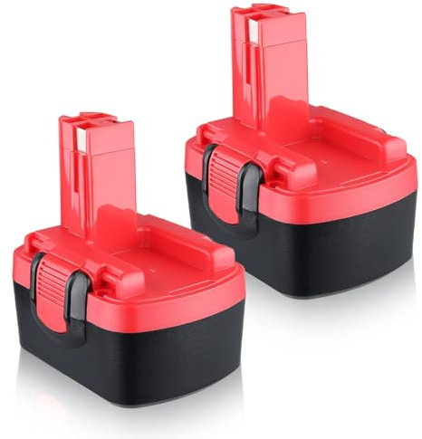 2Packs 14.4V 4.8Ah Ni-MH Battery Replacement for Bosch BAT140 PSR BAT038 BAT040 BAT041 BAT159 2607335275 2607335276 2607335533 2607335465 2607335685 2607335711 Battery