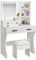 ZenkiHome Schminktisch, 80 cm, Schminktisch mit Spiegel und Hocker, 4 Schubladen für perfekte Aufbewahrung