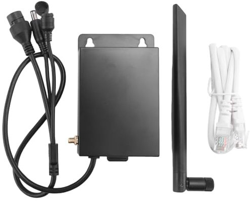 Jrifedptry Router WiFi 4G LTE para exteriores de plástico negro con ranura para tarjeta SIM, impermeable, inalámbrico, CPE RJ45, puerto de alimentación para cámara IP