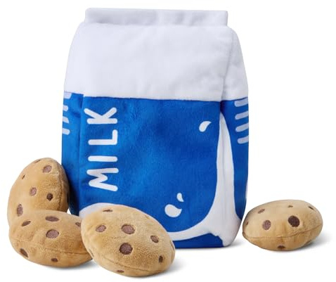 Amazon Basics Juguetes para Perros con Sonido, Cartón de Leche y Galletas