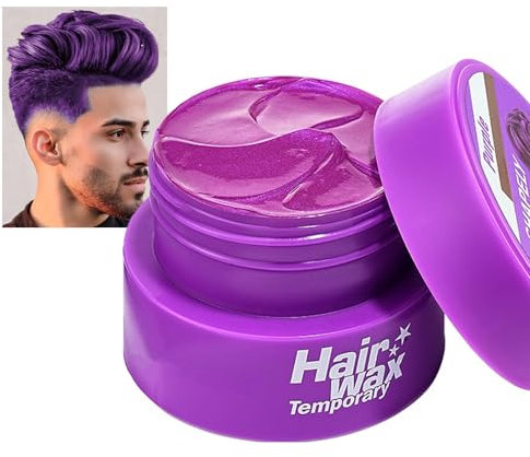 Lila Haartönung Temporäre Haarfarbe 2,8 Unzen, Purple Styling Haartone Wax für Männer Frauen, Instant Hair Cream Mud Natürliche Frisur Pomade, Haarfärbemittel Haar Wachs für Party, Cosplay & Halloween