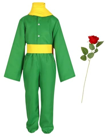 World Book Day Costumes Adult, Little Prince Costume For Men Royal Fancy Dress with Yellow Scarf for Book Week Halloween Dress Up Party