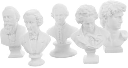 PERSELOSO 5 Stück Miniatur-Musiker-Harz-gips-Figur, Büsten-skulptur, Mini- -skulpturen, Puppenhaus-Verzierungen