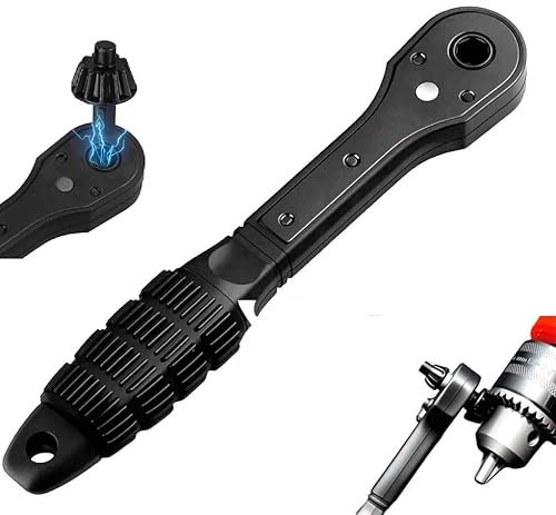 Chiave a cricchetto 2 in 1 per mandrino, chiave a cricchetto di 2 generazione, chiave universale a doppia testa, strumento di ricambio per trapani elettrici e utensili elettrici