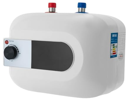 MEELRYD Durchlauferhitzer 1,5kw, Untertischboiler 6 Liter Niederdruck, Mini Elektrischer Durchlauferhitzer für Waschbecken, Küchen, Badezimmer, Weiß