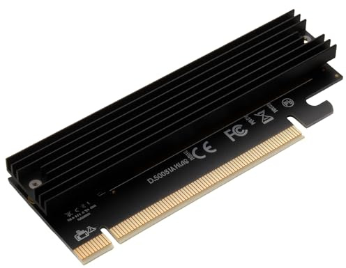M.2 SSD NVMe to PCIe Adapter Supports 3.0 X16 Card (EC-PCIE) M.2 NVMe to PCI-E Converter with Aluminum Heatsink and Thermal Pad for 2280/2260/2242/2230 (M Key) NVMe SSD