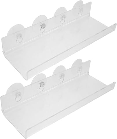 Toddmomy Hängendes Fensterregal 2 Stück Acryl mit Saugnapf für Pflanzen | Schwebende Fensterbankverlängerung, Passend für Sukkulenten und Mikro Anzuchttöpfe, Dezente Optik