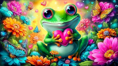 Frosch Puzzle 1000 Teile Schwer Spielzeug Pädagogisches Spiel Impossible Herausforderung Spielzeug für Erwachsene und KinderFrosch38x26cm/1000pcs