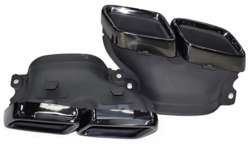 Auspuffblende Auto Für Mercedes Für Benz Für AMG Für W205 S205 C205 A205 C63S Rechteckiges Auspuffendrohr Aus Kohlefaser Auspuff SchalldäMpfer(Schwarz)