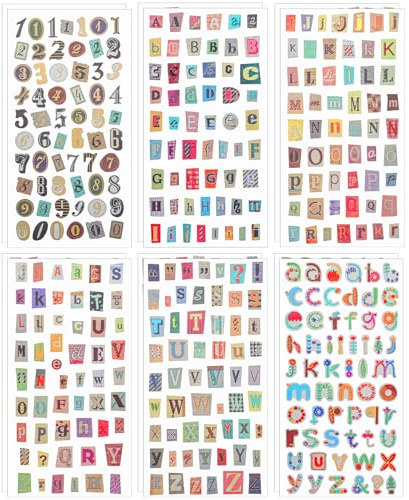 648 Stück Buchstaben Und Zahlen Aufkleber, Magazin Alphabet Nummer Selbstklebende Aufkleber, Scrapbook Sticker Graffiti, für Tagebuch DIY Kunst Album Papierhandwerk