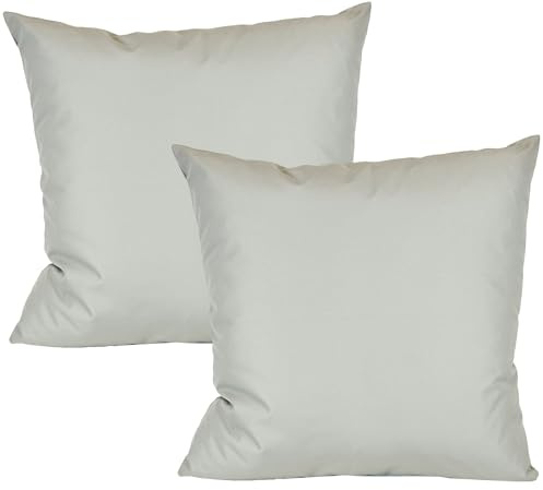 JACK 2er Set 60x60cm Outdoor Kissenhülle Bezug Kissen Hülle Lounge Garten Einfarbig, Farbe:Hellgrau