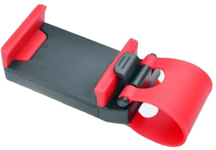 BUTIFULSIC Supporto per Telefono da Auto al Regolabile 3 Pezzi | Fissaggio Elastico, Installazione Rapida, Uso senza Mani, per Smartphone e Navigatore, Plastica e Gomma Rossa
