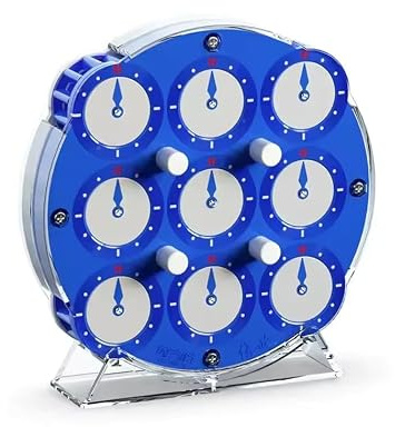 Logica Spiele - Magnetische Zauberuhr – Magnetisches Puzzle mit 18 rotierenden Zifferblättern – Speedcubing – für Leidenschaften und Profis (Blau)