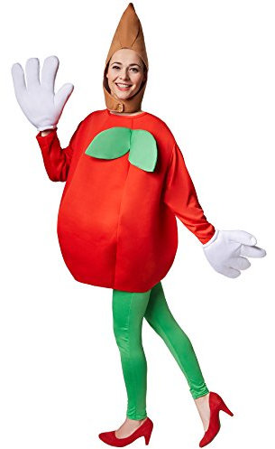 tectake dressforfun Kostüm Apfel Apfelkostüm | Langärmliges, trendiges Oberteil in Form eines Apfels | Große, lustige Handschuhe | Inkl. Kopfbedeckung (XL | Nr. 301648)