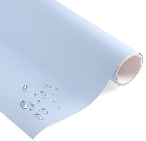 timalo® Klebefolie Uni MATT PUDERBLAU - selbstklebende Dekofolie Blau Vinyl Folie - Made in Germany (Wunschlänge am Stück, je 1 Meter x 63 cm)