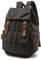 Rufun Leinwand Rucksack Jahrgang für Laptop Tagesrucksack Wandern Reisen Große Kapazität Tasche Unisex (Schwarz)