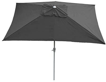 Mendler Parasol de jardin N23 rectangulaire inclinable en polyester/aluminium Anthracite 2 x 3 m 4,5 kg