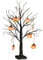 EAMBRITE Small Black Glitter Halloween Tree Light with 24 Orange LEDs Battery Operated Lighted Spooky Pumpkin Display Tree for Party Decoration (60cm/2ft)