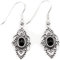 WINDALF Mittelalter Ohrhänger SVANA 3.8 cm Damen Ohrschmuck mit Onyx 925 Sterlingsilber