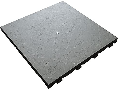 Art Plast jardín, baldosa para Suelo (terraza, Piscina, Camping, Exterior), Color Pizarra Easy, 39x39 2,5 cms. de Alto