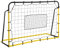 HOMCOM Kickback Fußball Rebounder Tor Rückprallwand Netz für Fußball, Basketball und Baseball, Stahl+PE, Gelb+Schwarz, 184 x 63 x 123 cm