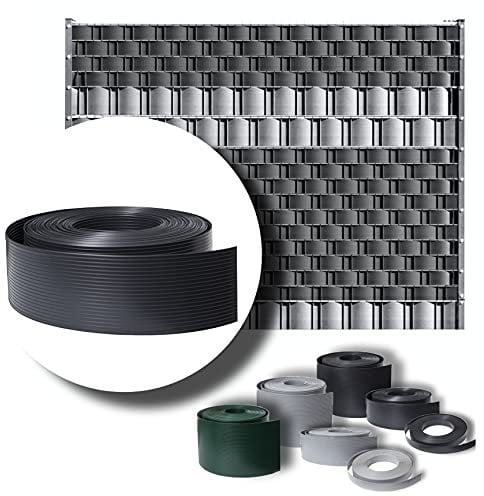 LeoDalm Sichtschutzstreifen für Doppelstabmatten Premium-PP (Polypropylen) 3D Zaun Stärke 1,7mm (9,5cm x 52m, (a' 2 × 26m Rollen) Anthrazitgrau)