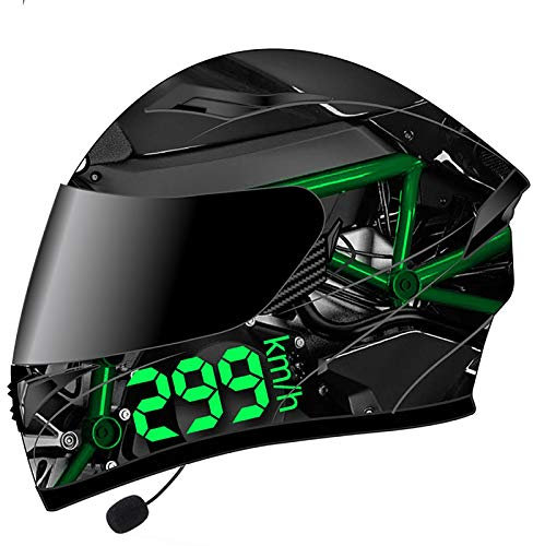 Klapphelm Integralhelm Helm Motorradhelm Mit Bluetooth-Headset Doppelvisier Full face Motorrad Helm ECE Genehmigt Rollerhelm für Erwachsene Männer Women A,M