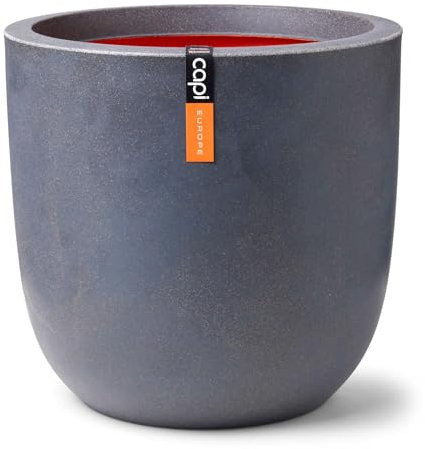 Capi Europe - Blumentopf Kugel Smooth NL - 43x41 - Dunkelgrau - Öffnung Ø35 - Blumentopf für den Innen- und Außeneinsatz - Bruchsicher - 100% recycelbar - KDG933