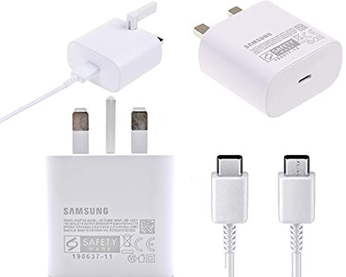 Samsung Galaxy Official 25W Super Fast Charging Travel Adapter With USB-C to C Data Cable & Also includes Braided Type C Cable