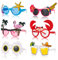 ALTcompluser 6 Paar Neuheit Party Sonnenbrillen Lustige Hawaii-Sonnenbrille Strand Party Brille mit verschiedenen Formen Tropische Sonnenbrillen Party Foto Prop Supplies für Kinder & Erwachsene