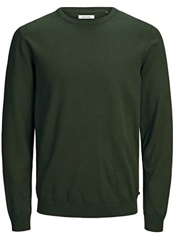 JACK & JONES Jjebasic Noos - Jersey de punto con cuello redondo para hombre, Verde (Rosin)., L