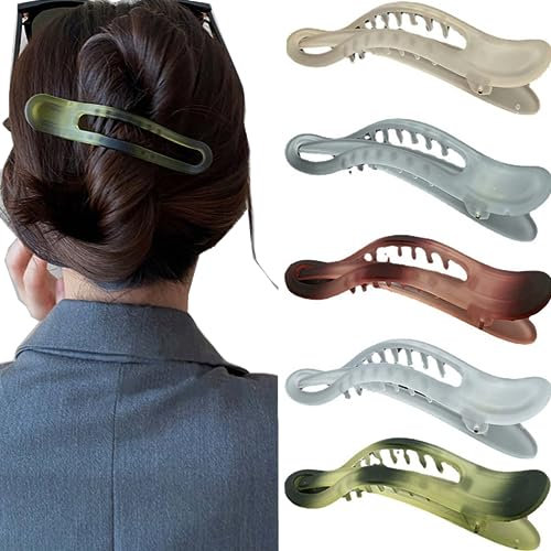 Große Haarspangen für Damen, große Haarklammern für dickes Haar, Entenschnabel-Haarnadeln, Haarclips für langes Haar, Zubehör für Mädchen, Haarschnalle, Haarstyling-Zubehör für Frauen Mädchen (5 Stück