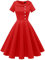 Wedtrend Damen Kleid Rot Rockabilly Kleid Swing Kleid Vintage Cocktailkleid Faltenrock Rot WTP20007 Red XXL