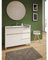 Atrios Modelo Tauro Conjunto Baño con Patas, 4 Cajones Lavabo Porcelánico Incluido, Mueble MONTADO, Madera, Lacado Blanco, 100 cm