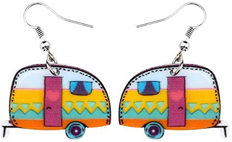 NEWEI Süß Acryl Auto Ohrringe Hängend Tropfen Für Damen Mädchen Autofahrer Car Ornamente Schmuck Deko Charme Geschenk (Blumenmuster)