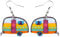 NEWEI Süß Acryl Auto Ohrringe Hängend Tropfen Für Damen Mädchen Autofahrer Car Ornamente Schmuck Deko Charme Geschenk (Blumenmuster)