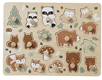 VERTBAUDET Puzzle Boutons Green Forest en Bois Multicolore TU