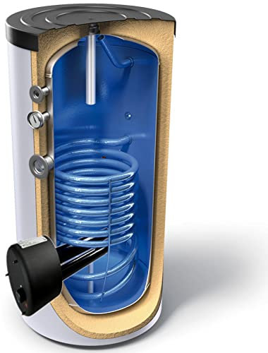 Kombinierter Warmwasserspeicher, Standspeicher 400 Liter mit 1 Heizregister und gekapselten 2200W keramischen Heizelement