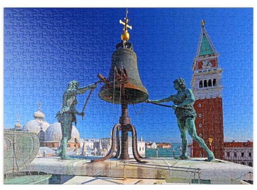 MyPuzzle La Terrazza dei Mori auf dem Torre dell'Orologio am Markusplatz mit Campanile, Venedig - Premium 500 Teile Puzzle - MyPuzzle Sonderkollektion von Puzzle Galaxy