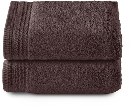 Top Towel - Premium - Große Badetücher - Badetücher - 2 Handtücher - 50 x 100 cm - 100 % Baumwolle - 600 Gramm - Braun