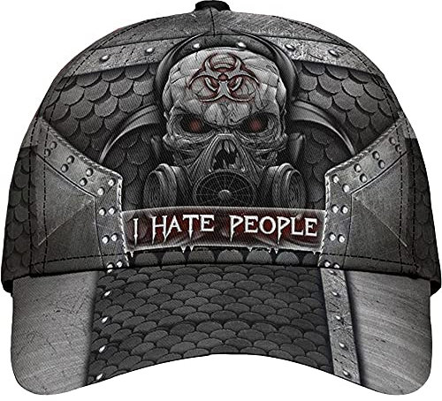 452 Herren Damen Baseballkappe Ich Hasse Menschen Snapback Kappe Verstellbar Baseball Kappe Mütze Vintage Basecap Für Draussen Sport Laufen