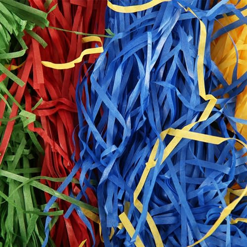 100g Multicolor Shredded Tissue Paper for Gift Boxes & Hamper Filing, Shredded Paper for Gift Box Filler Packaging & Basket Stuffing
