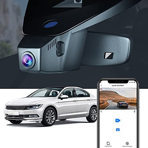 Fitcamx Dashcam Kompatibel mit VW Passat (B8) 2016-2023 (HD2-6113), 4K Autokamera WiFi 2160P UHD Video, OEM Volkswagen Zubehör, G-Sensor, Loop-Aufnahme, WDR Dasch-cam Auto, Plug & Play, 64-GB-Karte