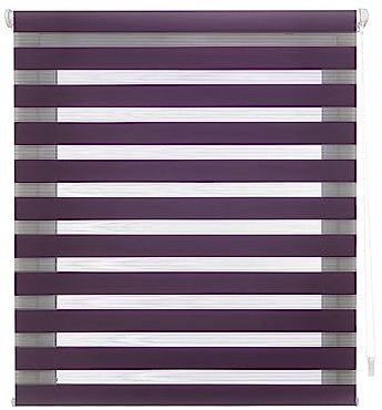 Decorblind | Double Layer Roller Blind - No Tools or Drilling Required, Width 37 x Length 180 cm, Fabric Dimensions: 34 x 175 cm, Purple