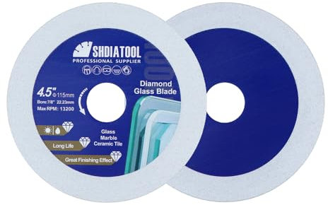 SHDIATOOL Diamant-Glas-Trennscheibe 115mm Sägeblatt, Ultra-Dünn-Trennscheibe für Fliesen Keramik Porcelaim Marmor 115mm (2er Pack)