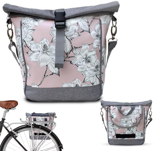 Ikuri Kleine Fahrradtasche 20-26’’ für Kinder Falträder Klappräder aus Plane mit Umhängegurt – Modell Magnolia